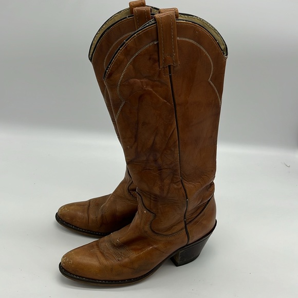 "ACME Vintage Brown Leather Western Cowboy Boots - Women's Size 6 - Picture 5 of 8